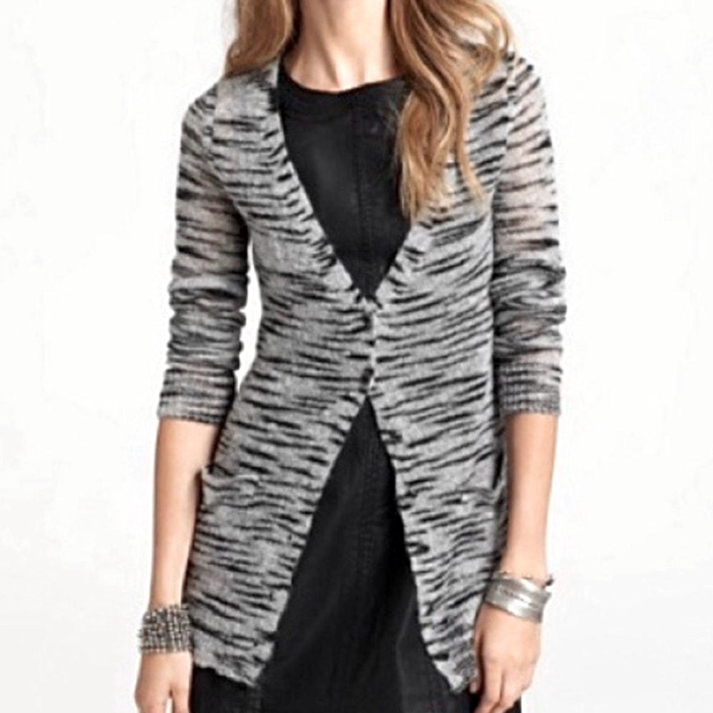 Free people light beach cardigan zebra animal print